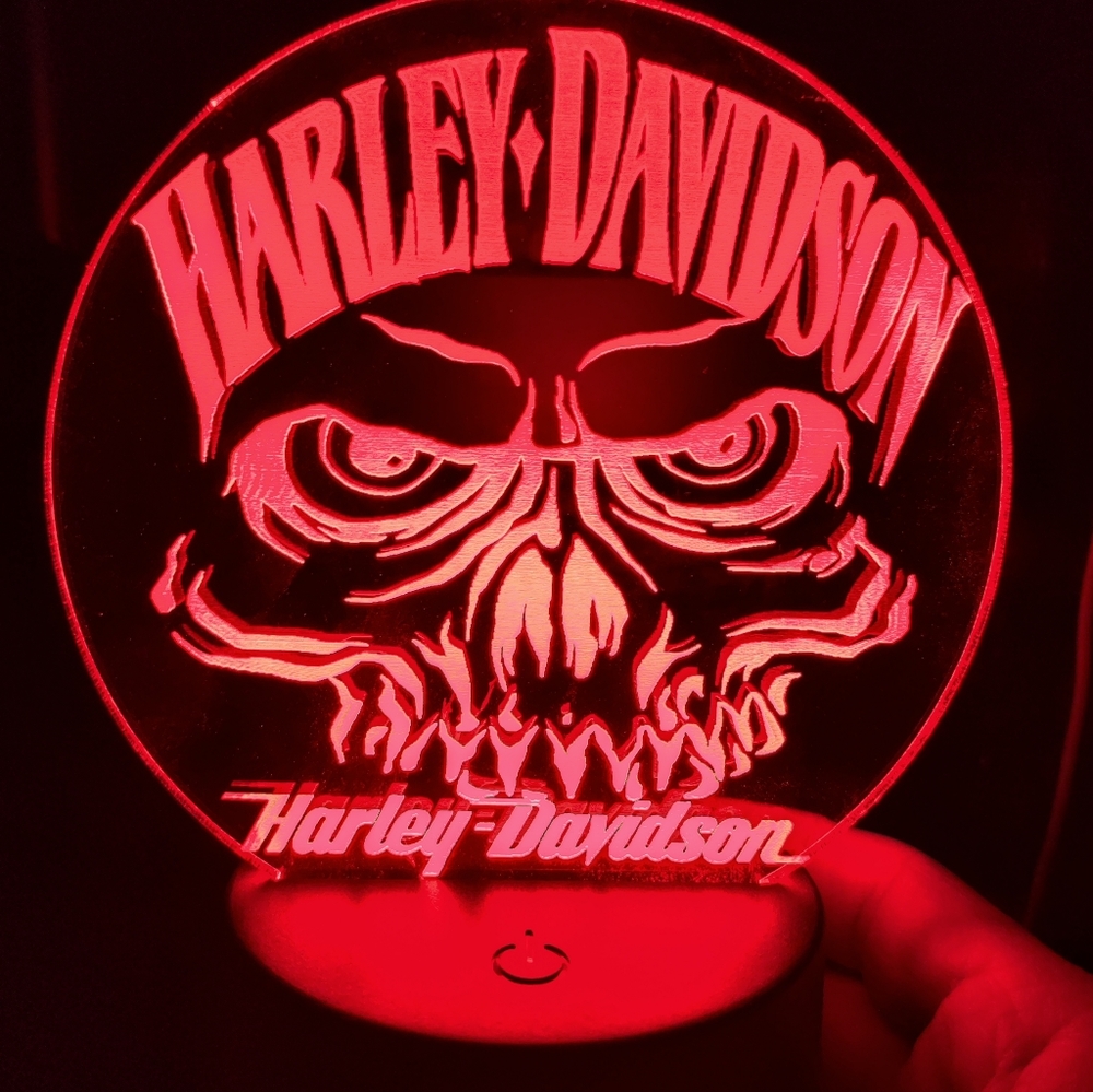 Harley Davidson skull lamp